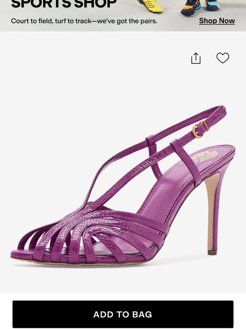 Vince Camuto Metallic Orchid Strappy High Heel Sandal